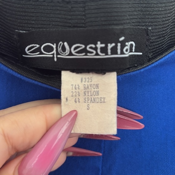 Equestrian Cropped Blue Pants - Picture 3 of 3
